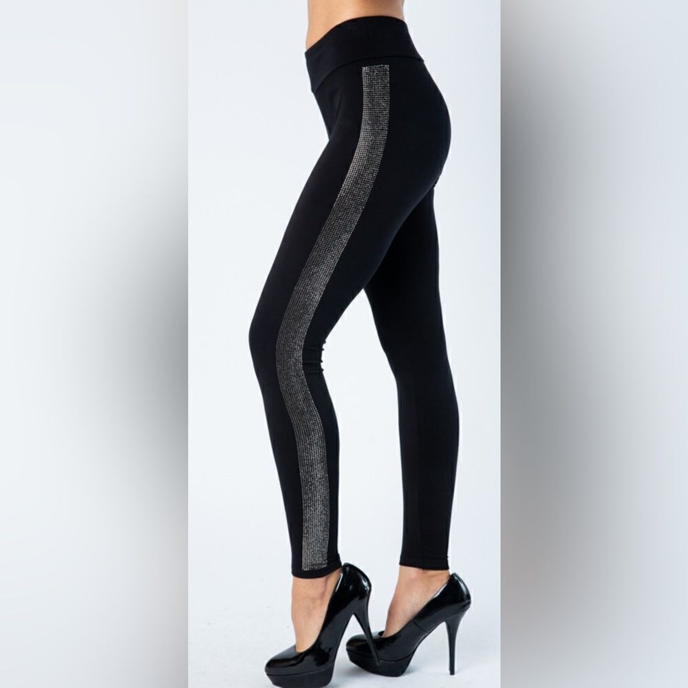 Vocal Leggings with Full Side Rhinestones